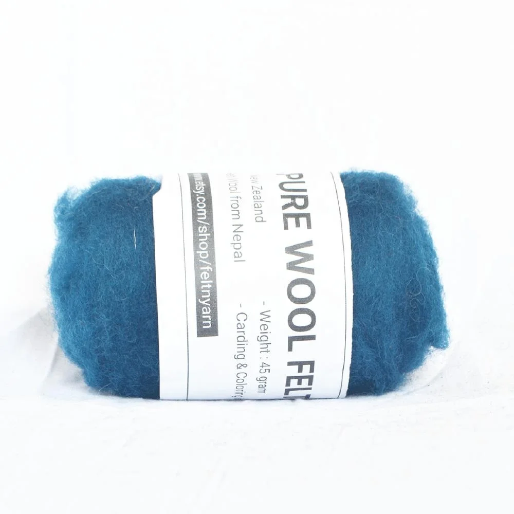 WR-060, Pure Felt Wool Roving, New Zealand Origin, Fluffier, Smooth and Lustrous, Carded and Colored in Nepal by Women Artisans