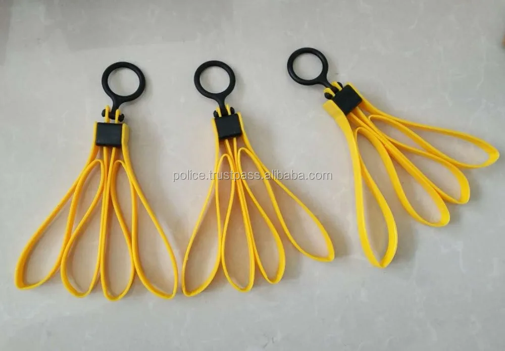 
Tri-Fold Single-Use Yellow Color Restraints Disposable plastic handcuffs for Police 