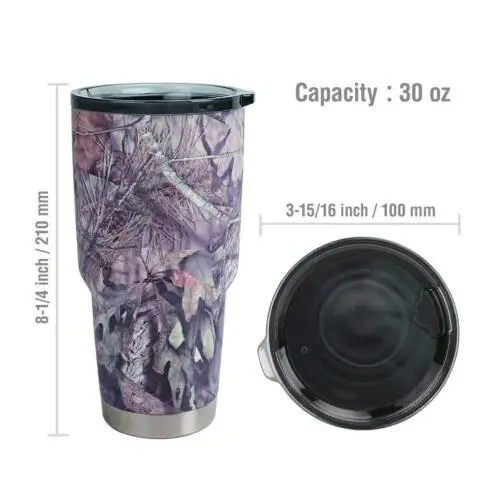 30oz Insulated Double Walled 18/8 Stainless Steel Tumbler Mug With Air Transfer Painting