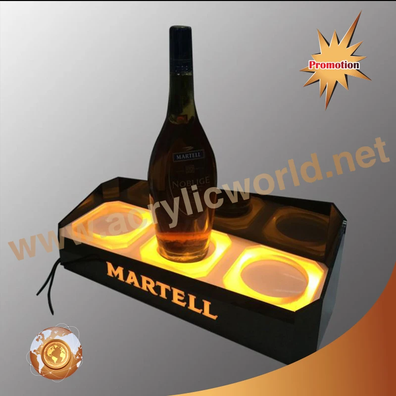 bottle glorifier display rack Acrylic Beer Wine Bottle Classic Malt Whisky Glorifier Display Stand Led Base Bottle Glorifier