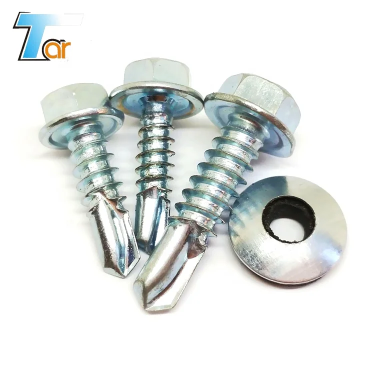 
Tornillo Autoperforante De Cabeza Hexagonal Con Arandela EPDM hex head self drilling screw 