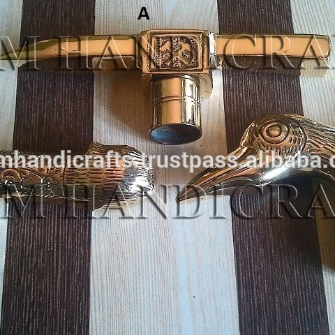 Brass handles for walking sticks, umbrellas and canes