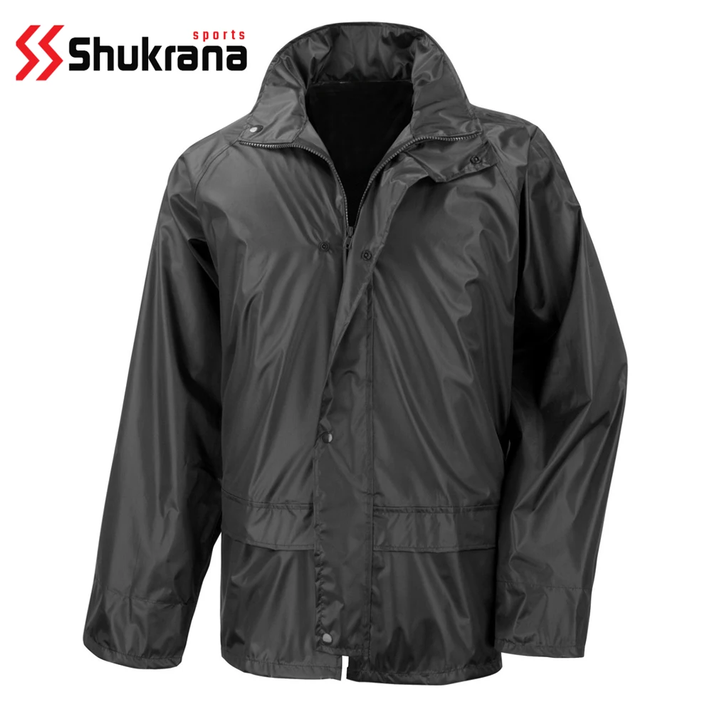 Customizable Rain Jacket Hood Waterproof Breathable Plus Size Button Decoration Crocheted Polyester Plain Leather Fabric Summer