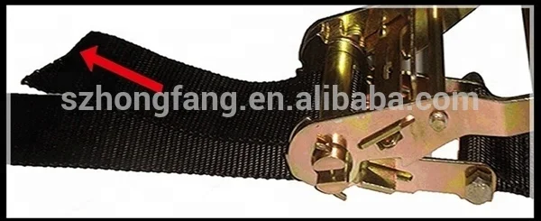 Cargo lashing ratchet straps with polyester webbing