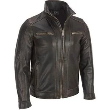 
100% Top Quality MENS Black Real Leather Jacket 