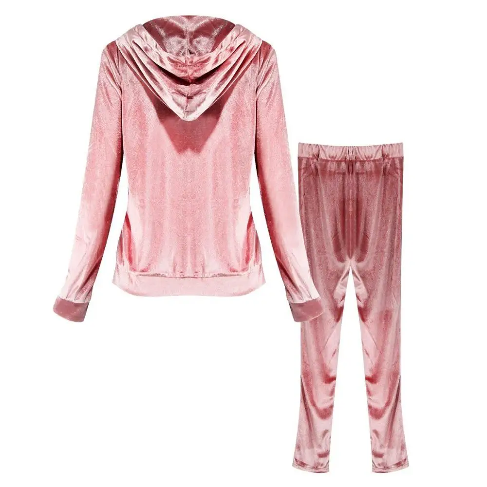 2022 new service fashion custom plain velour tracksuit women velvet tracksuits for women high quality tracksuit