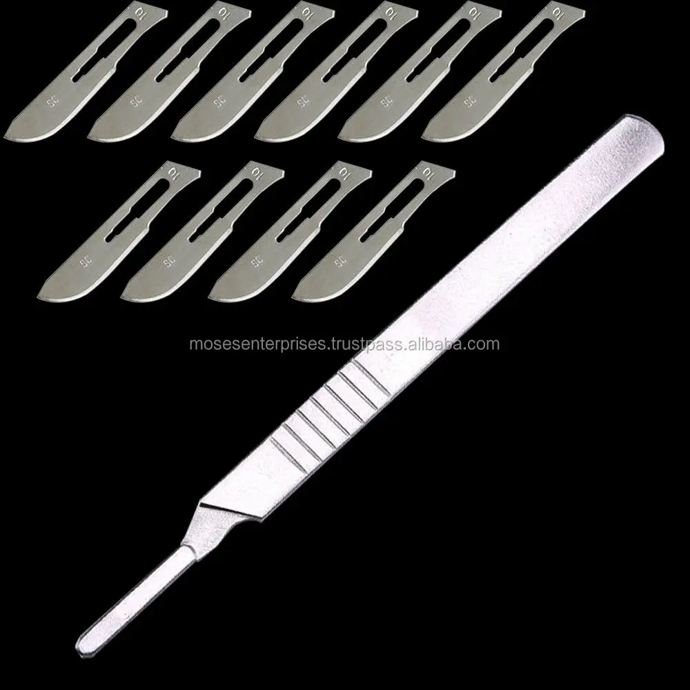Scalpel Handle Medical Dental Surgical Instrument Stainless Steel Blade & Handle