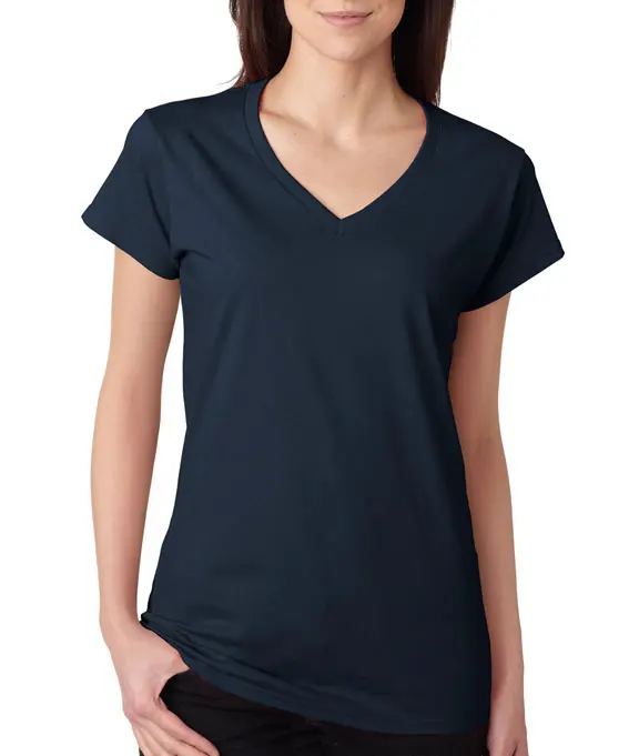 Top quality Short sleeve V neck t shirts for women, OEM custom t shirt printing women t shirt