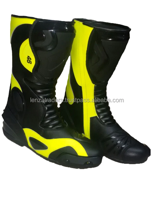 
Mens Leather Speed Motorbike Boots Racing Shoes 
