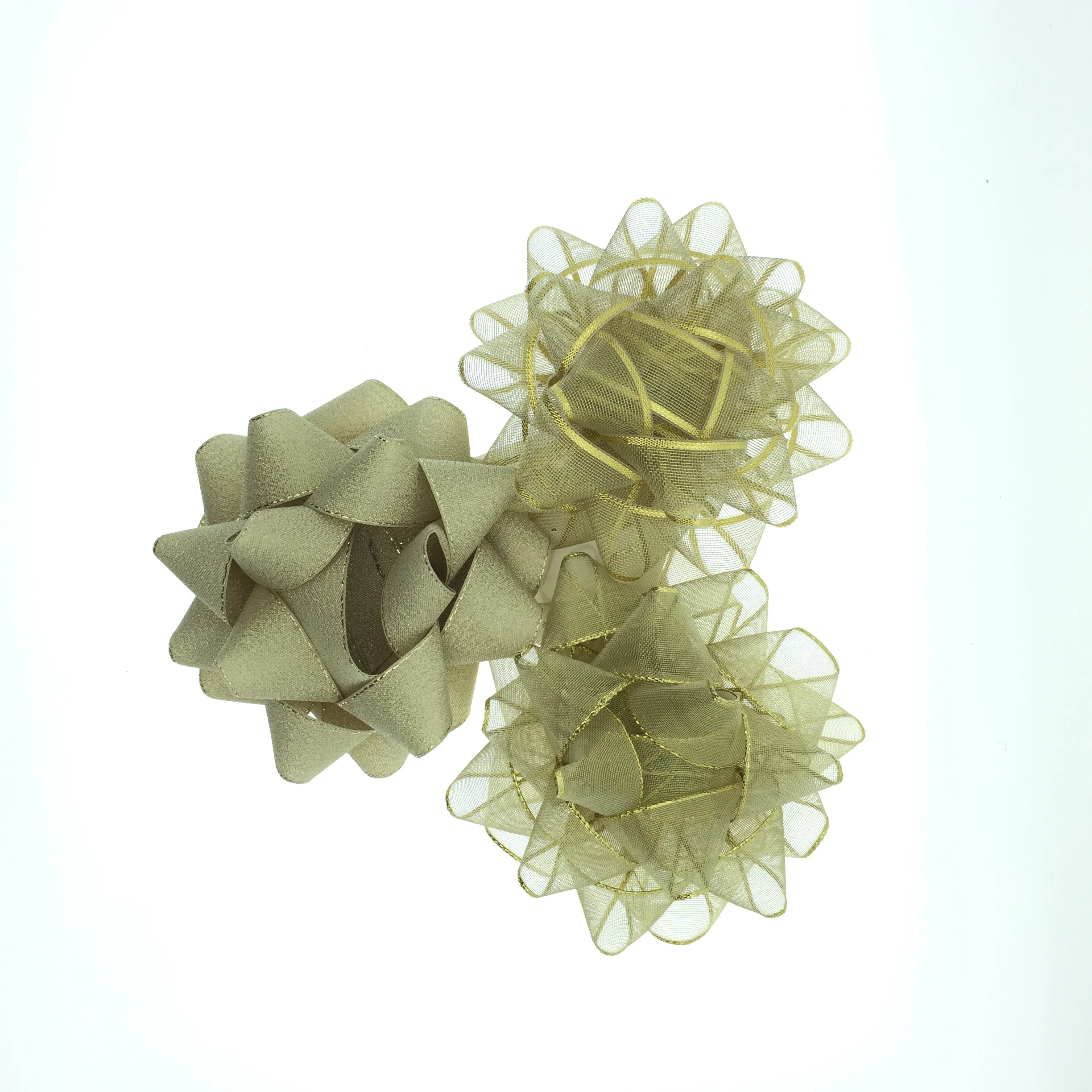 Shinny ribbon star bow metallic gold woven ribbon gift box ribbon for customized gift box