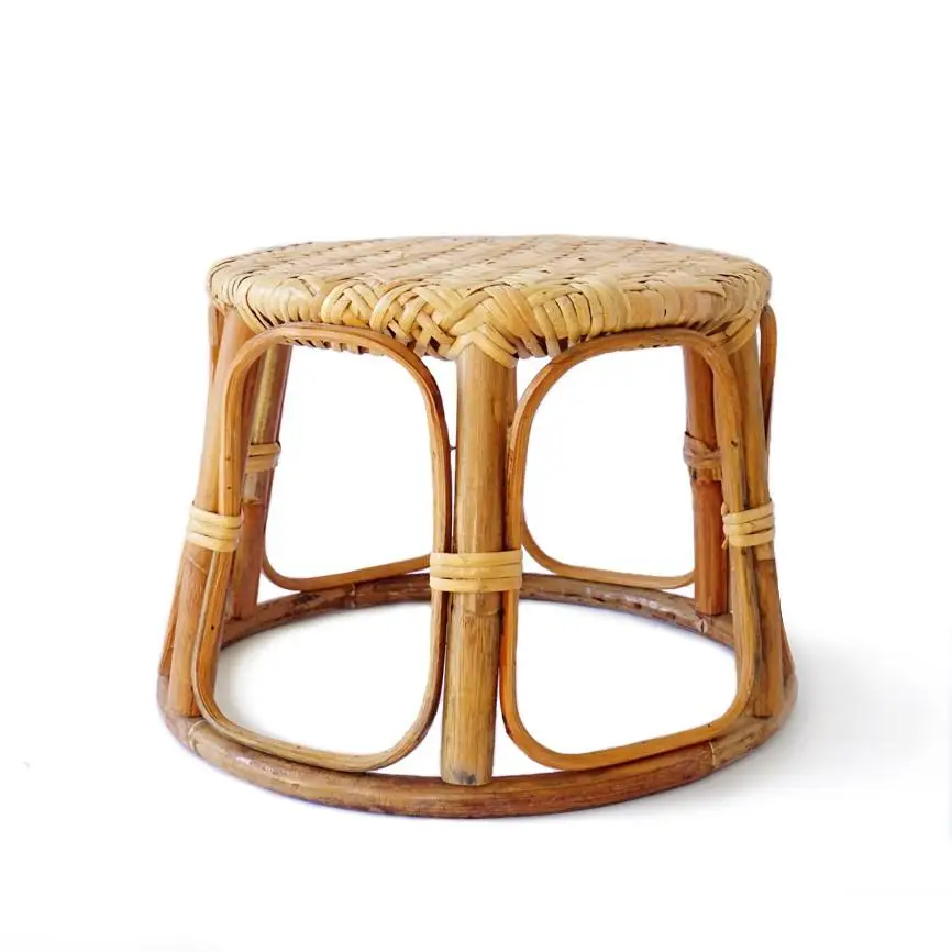 Eco-friendly natural and durable rattan stool, perfect for living room