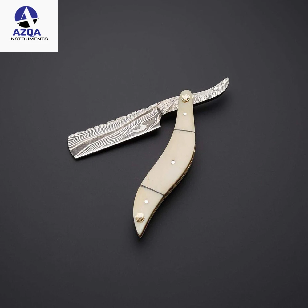 Damascus Hand Made Razors With Fashionable Damascus Steel Straight Razor Cut Throat Barber Salon Shaving Razor