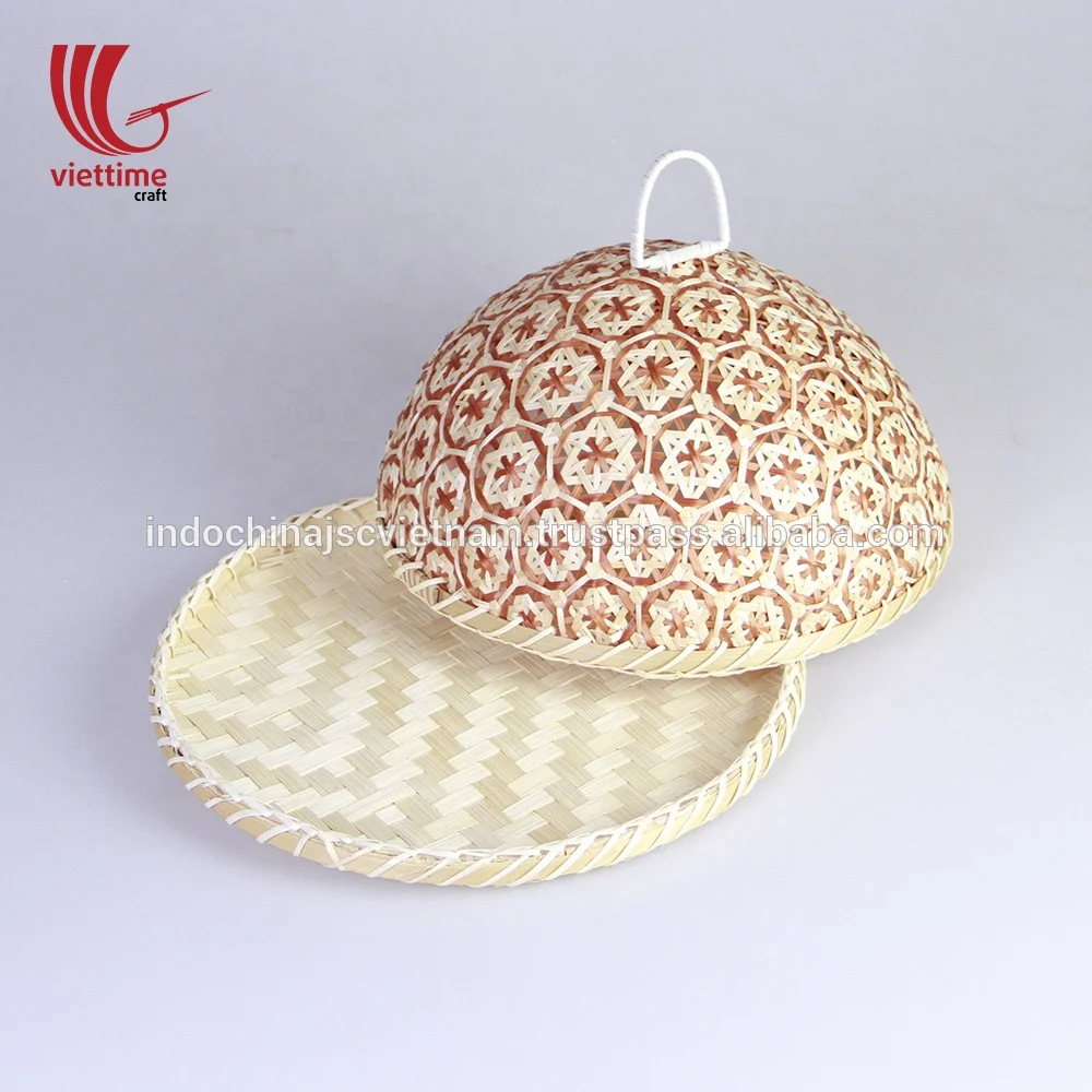 Bamboo food tray with cover, bamboo food cover made in Vietnam wholesale
