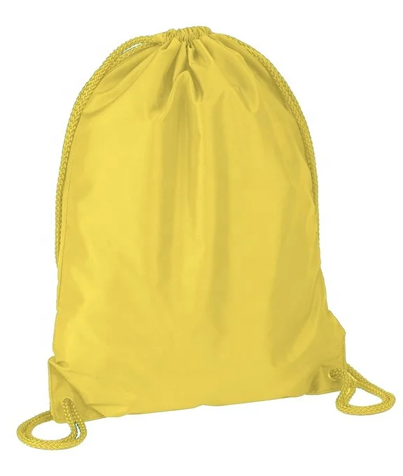 high quality promotion company logo custom gym backpack 210D polyester drawstring draw string bag