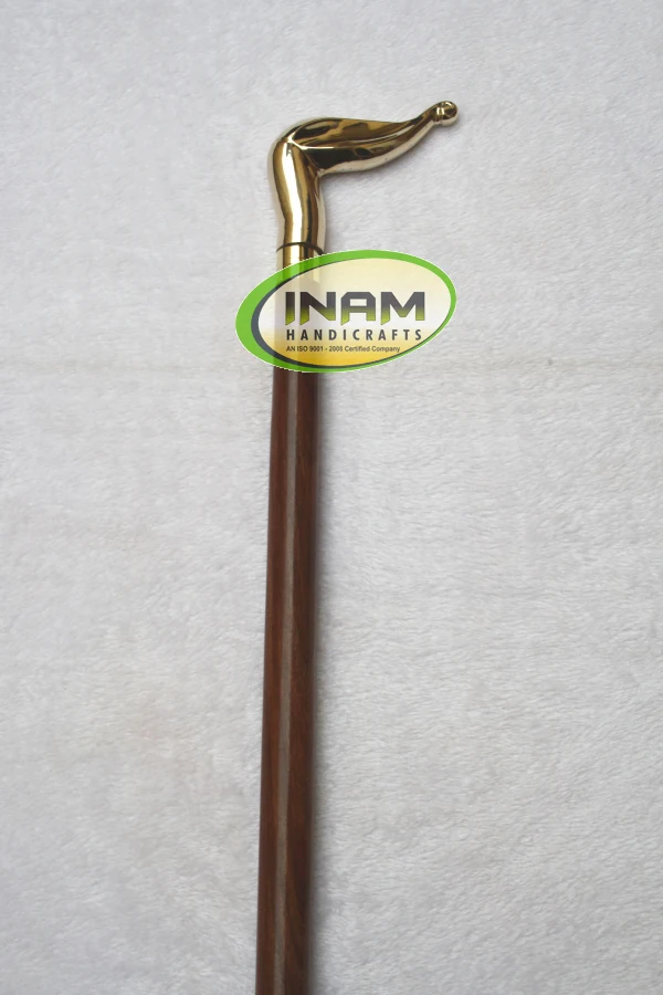 Handmade wooden walking stick with brass derby handle / Wooden walking canes with brass derby decorative handle