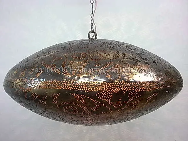 BR317 Beautiful Space Ship Egg Filigrain Brass Mosaic Lampshade