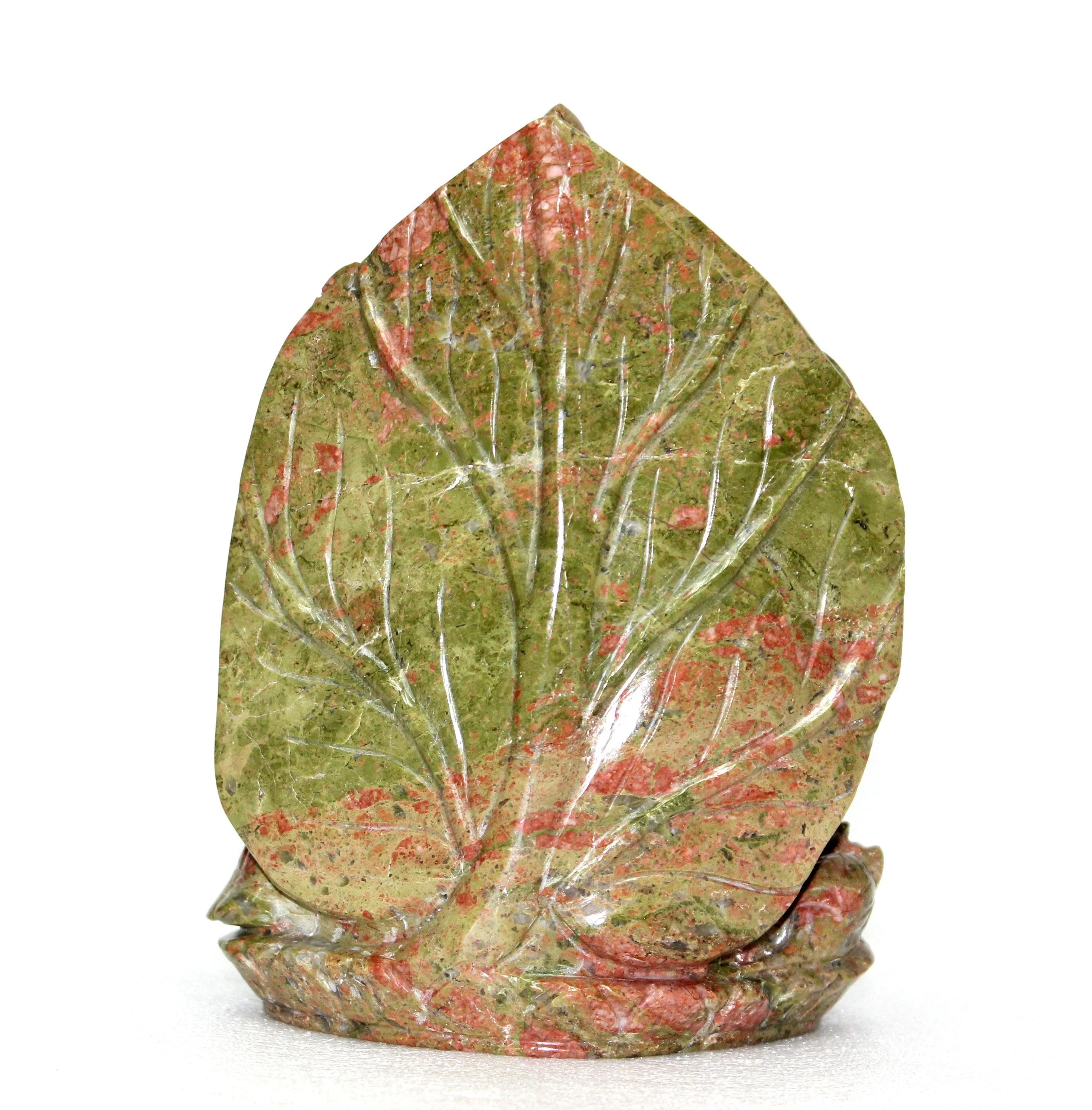 Handmade Unakite Ganesha Carving Natural Quartz Gemstone Figurine Statue Healing Crystal Handcrafted Semi-Precious Stone Crafts