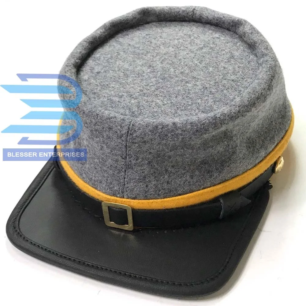 Шерстяная фуражная шапка KEPI, серые военные головные уборы, аксессуары высокого качества, униформа гражданской войны/гражданской войны