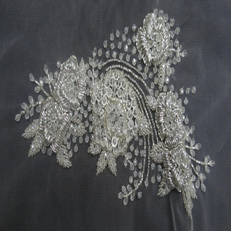 Fancy Sequin Crystal Rhinestone Wedding Applique
