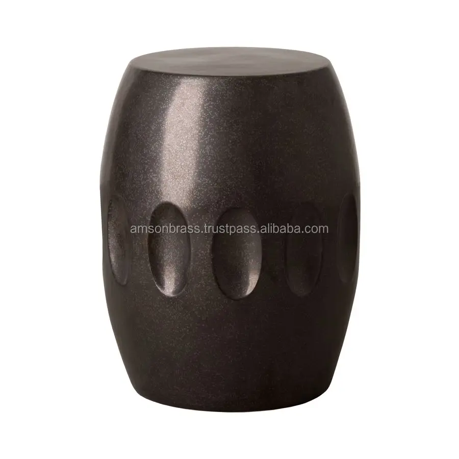Shiny Golden Hammered Metal Bar Stool
