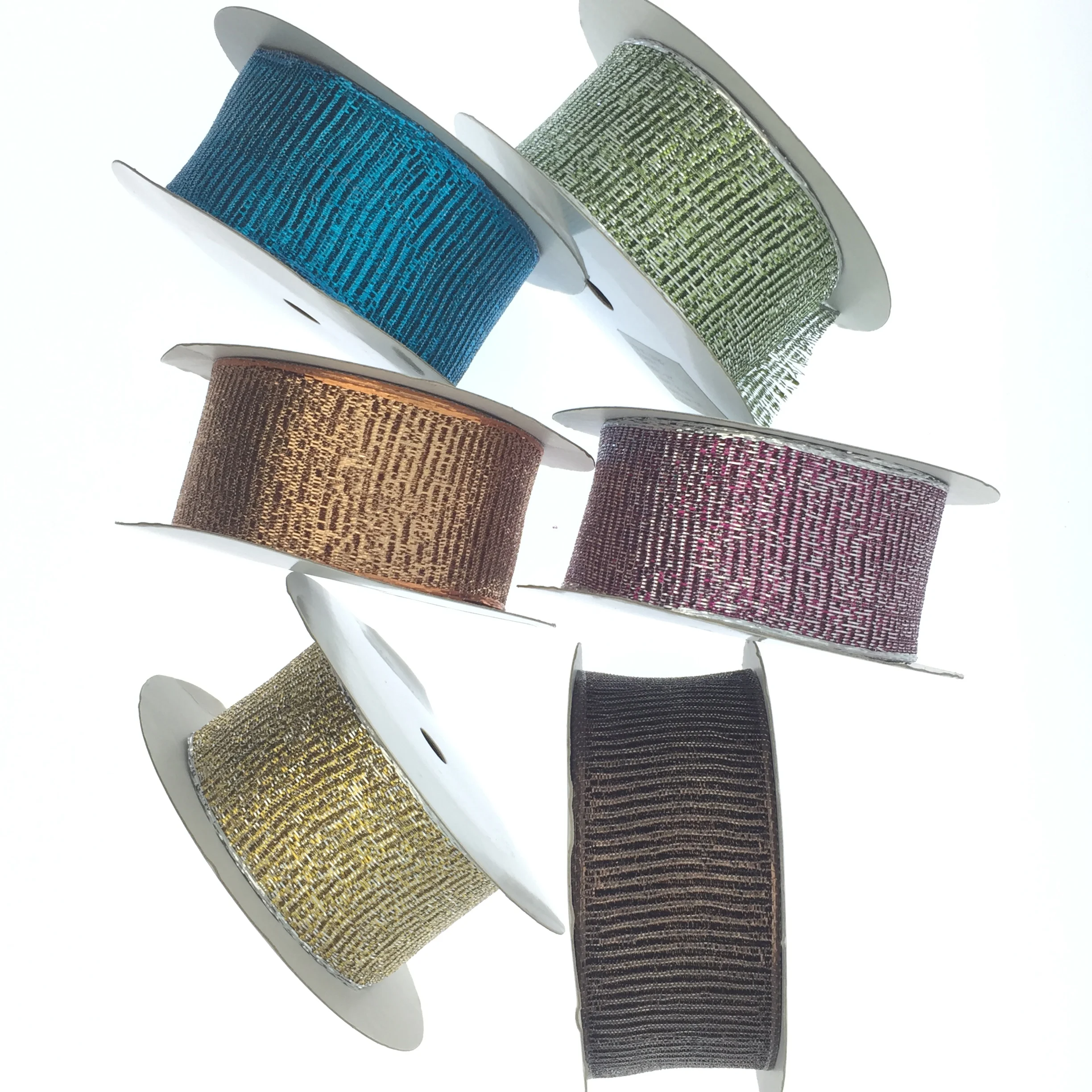 Luxury shinny metallic tape for Christmas packaging decoration solid ribbon