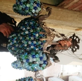 Artichoke shape french Art Nouveau chandelier