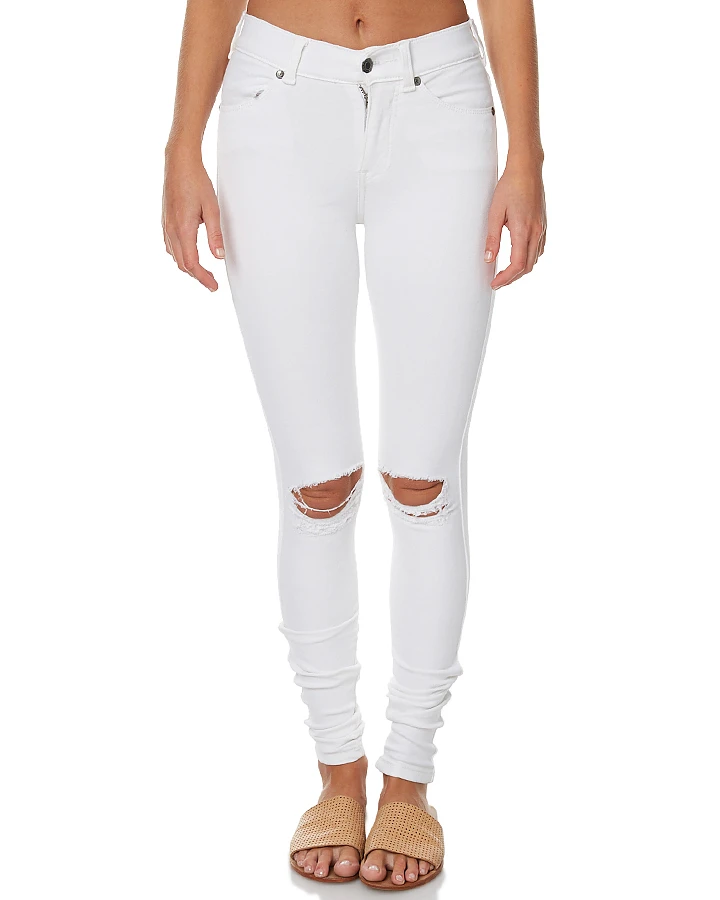 2017 Fashion Ripped white Lady jeans denim High Waisted Ripped Skinny Pencil Jeans