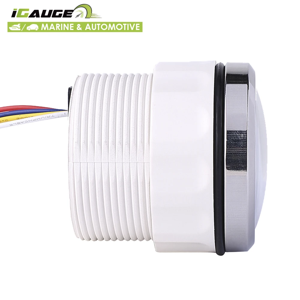 Высококачественный белый водоотталкивающий бортовой правый манометр для морских и автомобильных автомобилей, 2-1/16 дюйма, 52 мм