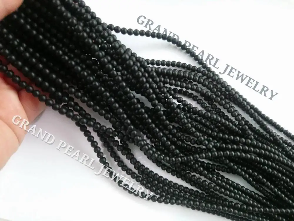 Exporter Black Agate, Matte Onyx, Matte Round Beads in 16 inch from 2mm to 20mm