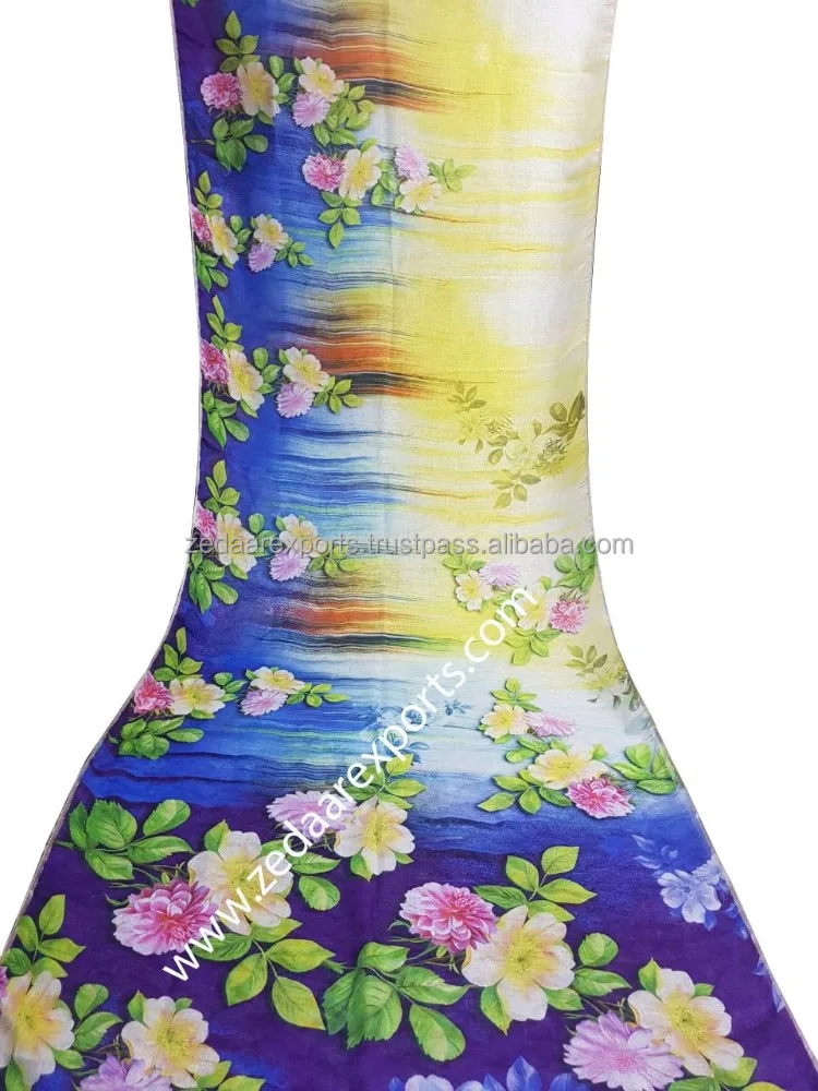 Digital print handwoven indian Linen sari