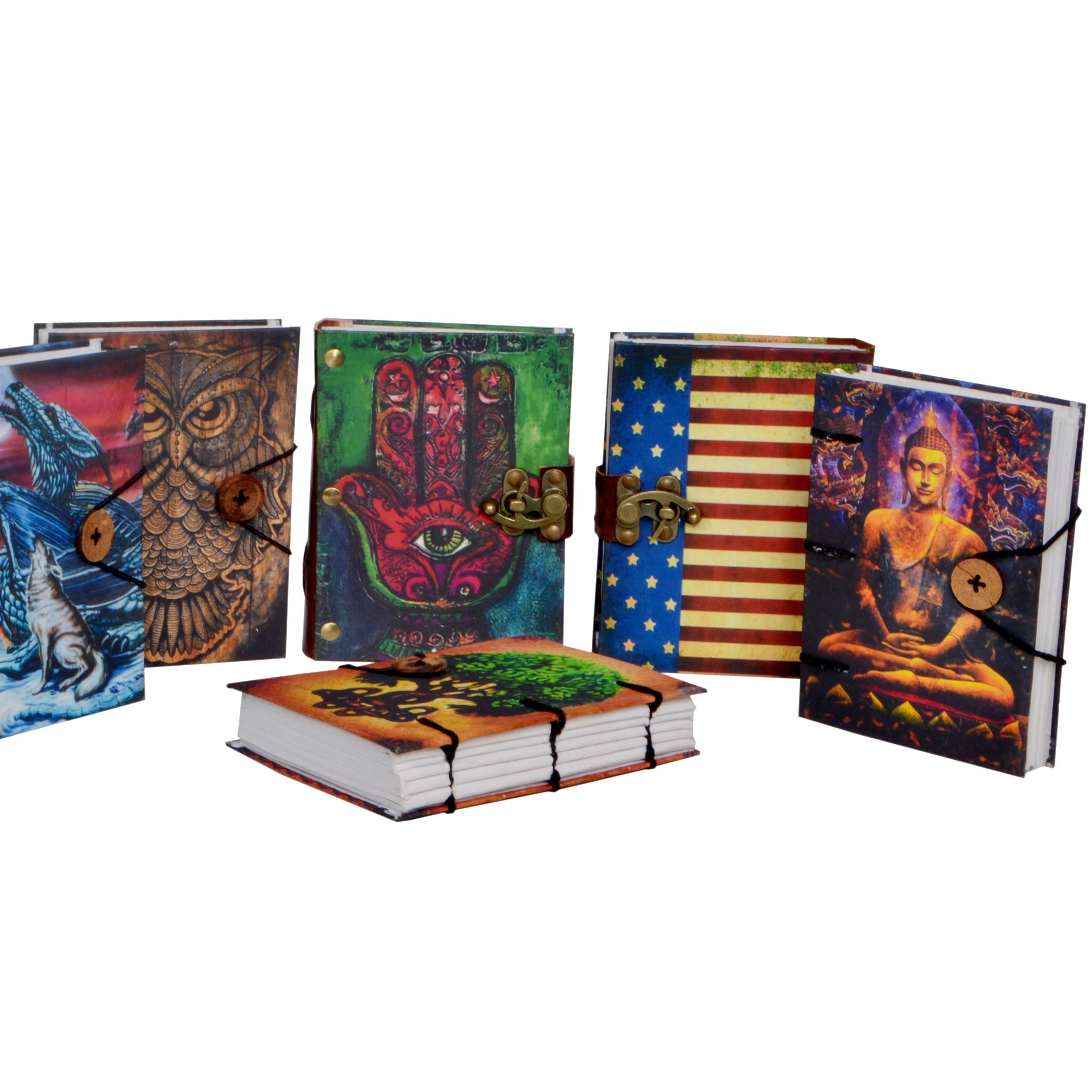 Handmade New Style Genuine Leather Hardcover Colorful Digital Printed Notebook & Sketchbook Travel Journal Diary For Men & Women