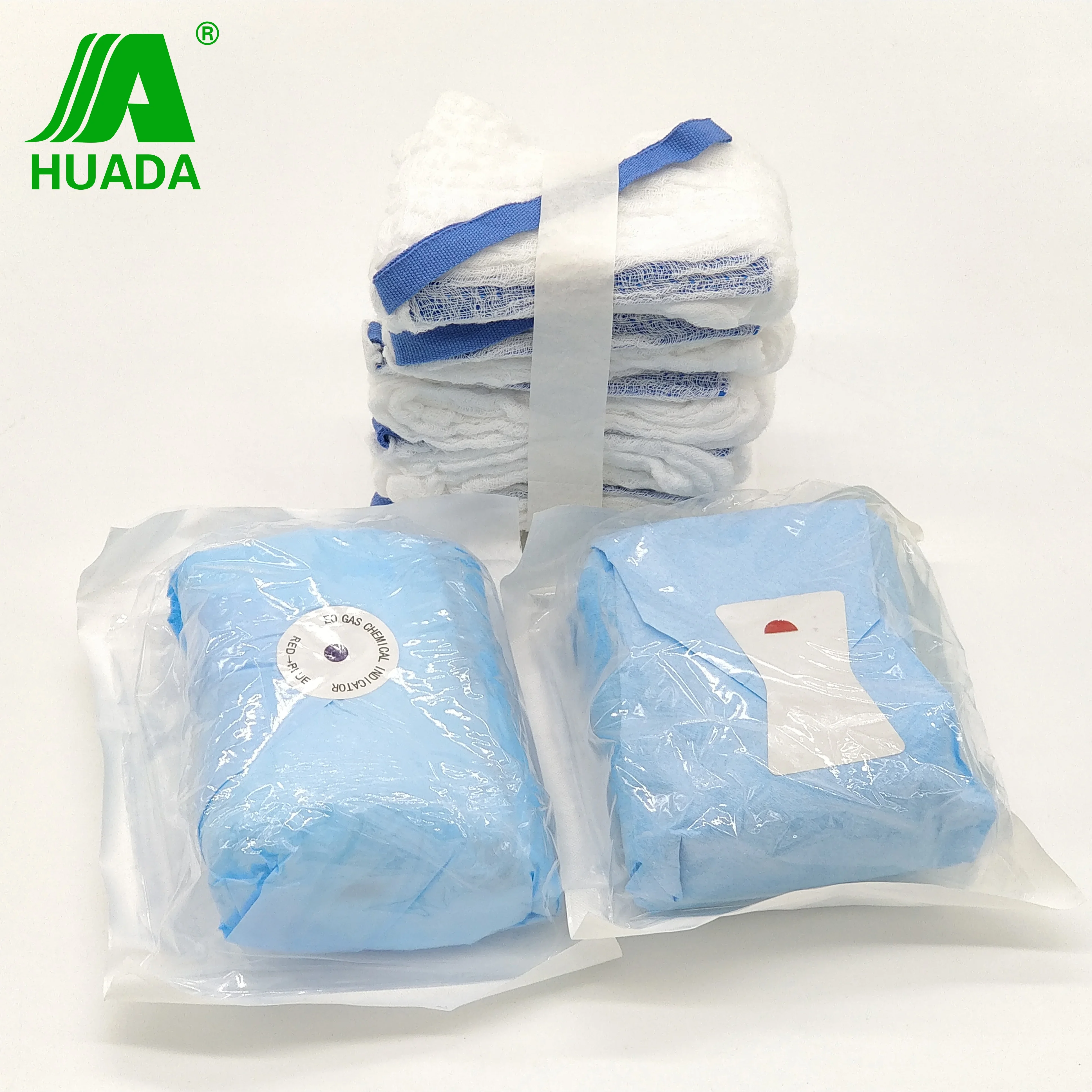 Sterile X-ray detectable abdominal gauze lap sponge with blue loop