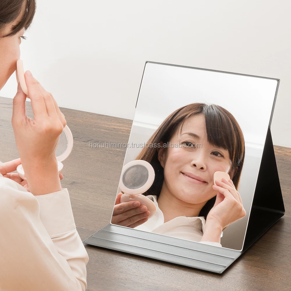 
PU leather table pretty folding cosmetic mirror makeup mirror 