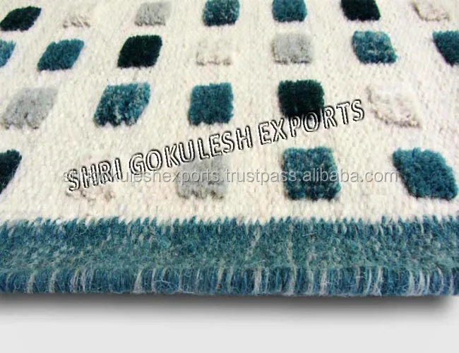 Wholesale Nordic Modern Design Rectangular Shape 100% Wool Shaggy Living Room Carpets