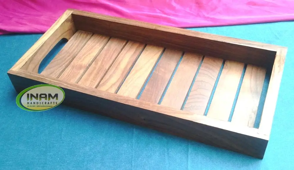 Handmade wooden serving tray beautiful and design Wood serving Tray for Breakfast, Tea, coffee in bed,