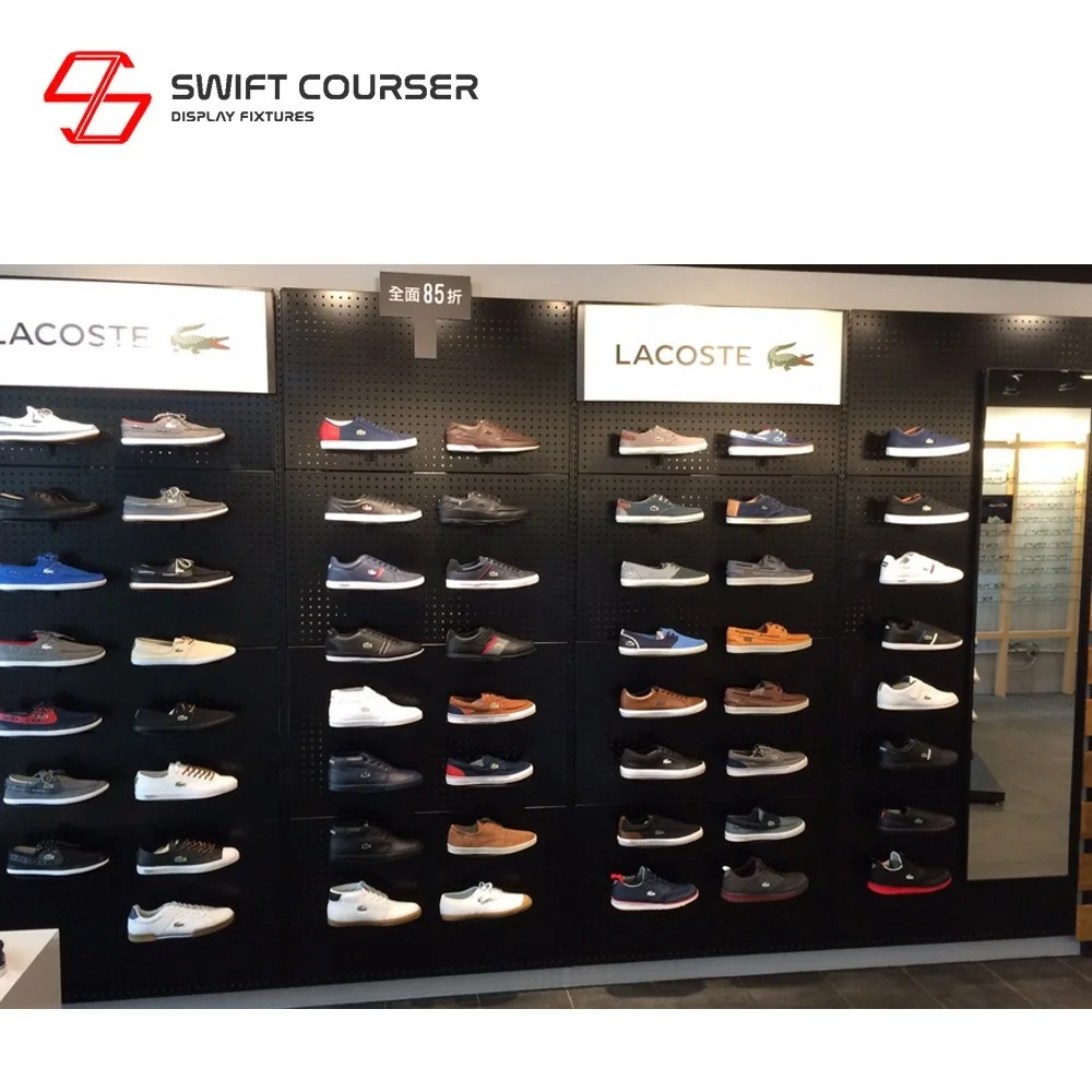 Swift retail shoe store sneaker pegboard racks