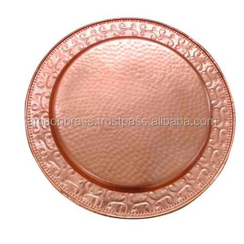 Gold Plated Designer Charger Plates For Wedding Table Dishes Plates Round Shape Plates for Dinning Decoration