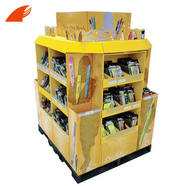 Advertising Rack/Standees Cardboard Display Supermarket Floor Display Stand For Pen