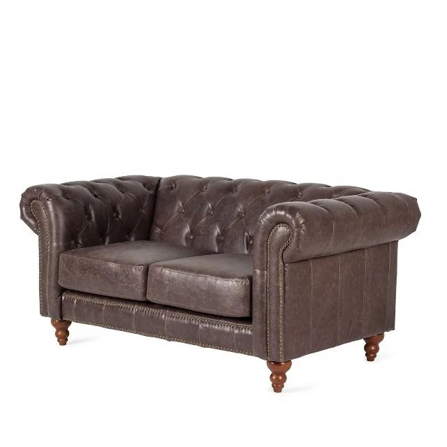  Modern 2020 Chester Brown Leather sofa