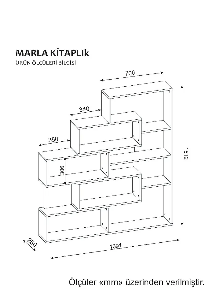 Marla Bookcase White-Walnut