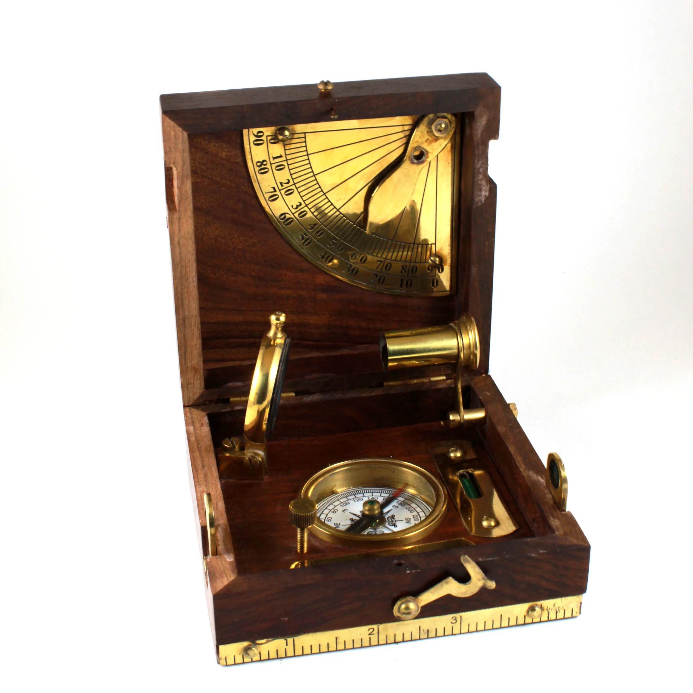 Brass Navigation Nautical Directional Antique Style Master Marine Box Compass Instrument
