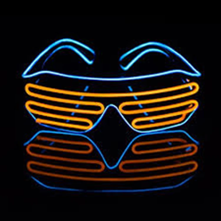 Party Dance DJ Light Up Costumes Glow in Dark LED glasses EL shutter style cool Neon Sunglasses