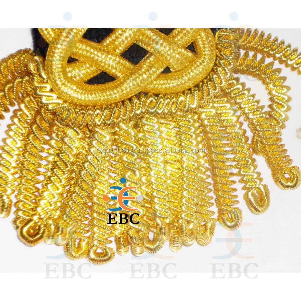 OEM Gold Bullion Fringe Customized Gold Bullion Wire Fringe Trim Wholesale Metallic Bullion Fringe