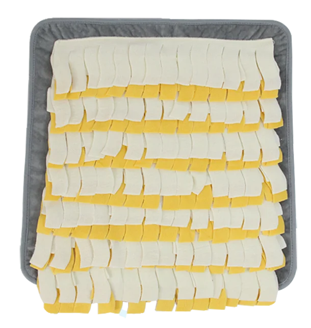 3-PC Dog Snuffle Mat Funny Game Feeding Training Food Search Nose Work Dog Pattern Hook and Loop Fasten Design