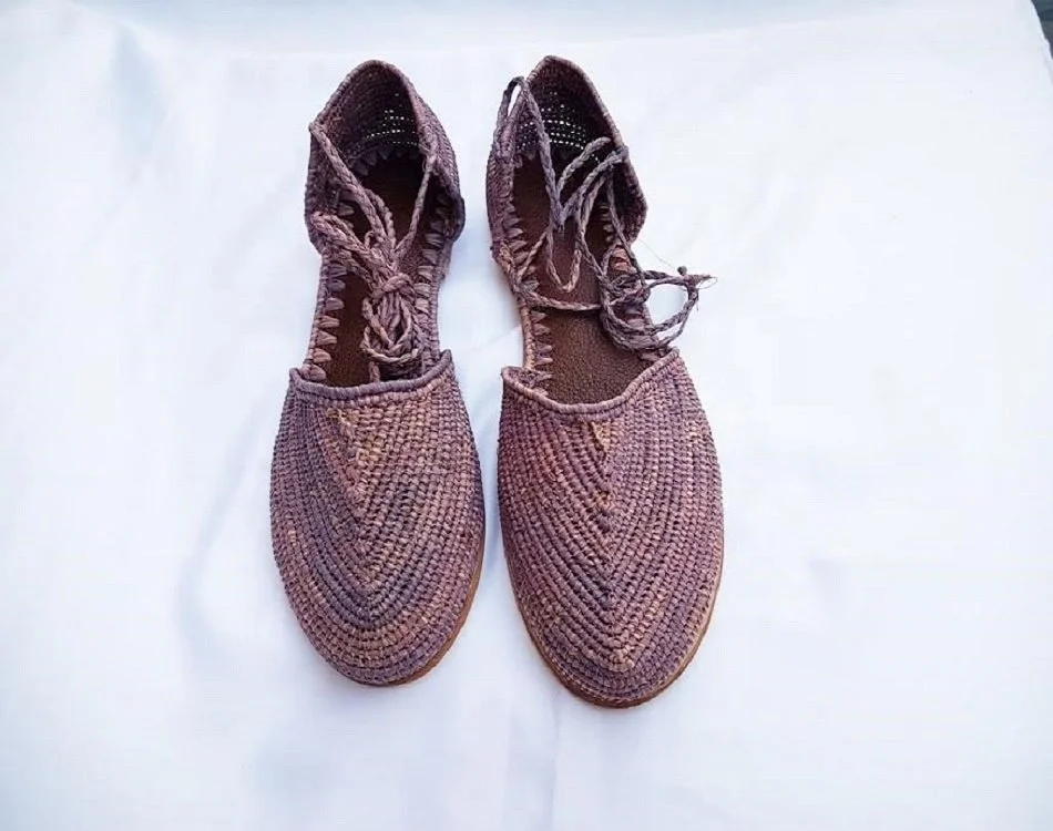 Top Talent Handwork  SUMMER Raffia Slipper Shoes Top Quality