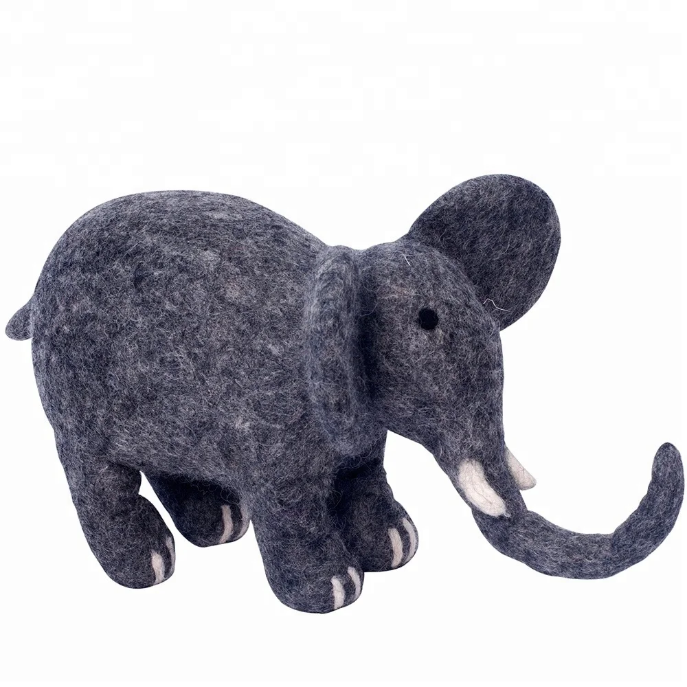 Elephant 100% Wool Nepalese Handmade Educational Toys for Kids Customizable Logo Felt Animal S for Playing