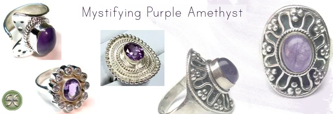 925 Sterling Silver Jewelry Amethyst Rings