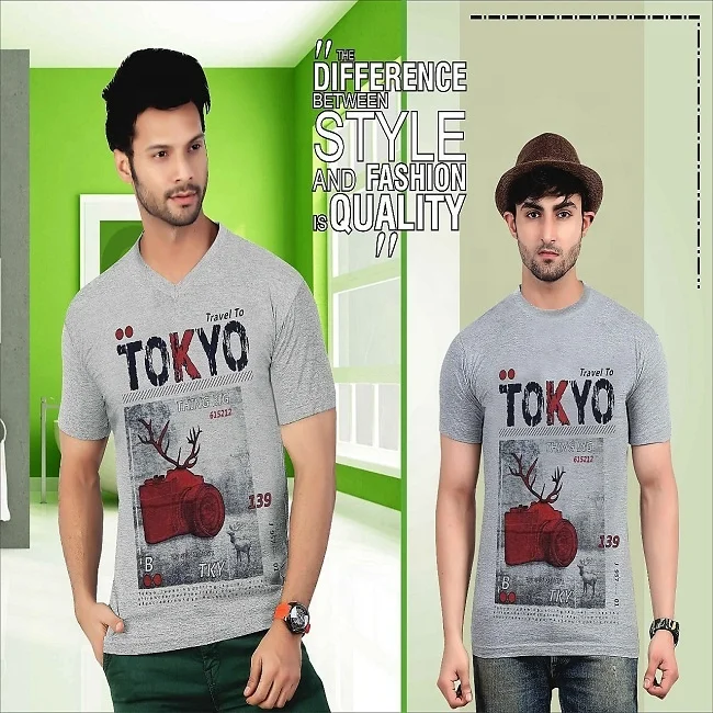 Grey color 100% Cotton tshirt Plain logo  Brand O-neck T-Shirt Customized men t shirt wholesale
