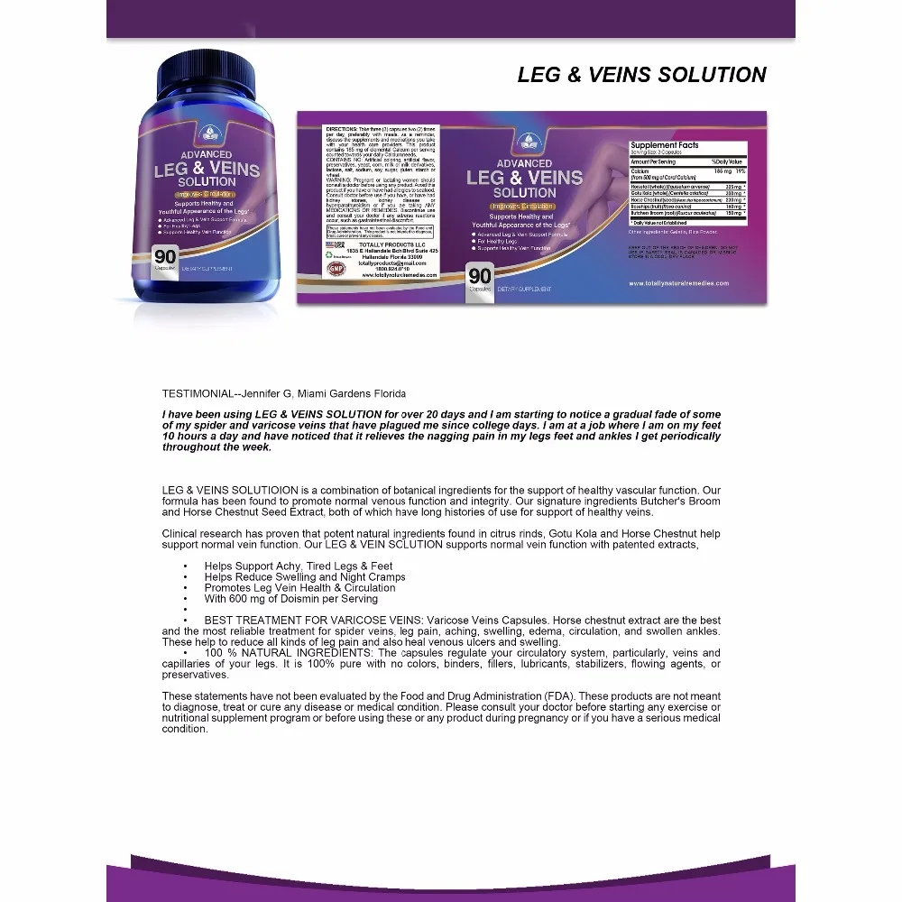 
Circulation & Vein Solution for Healthy Legs (90 Capsules) 