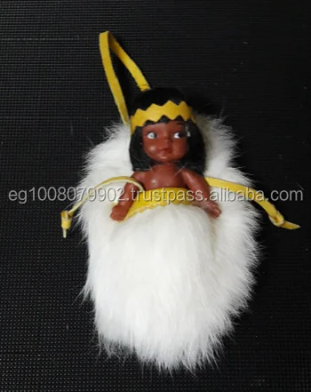 rabbit fur craft doll in bag